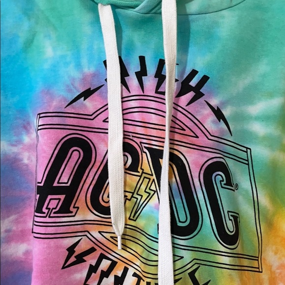 AC/DC Cropped Tie Dye Hoodie - Picture 2 of 3
